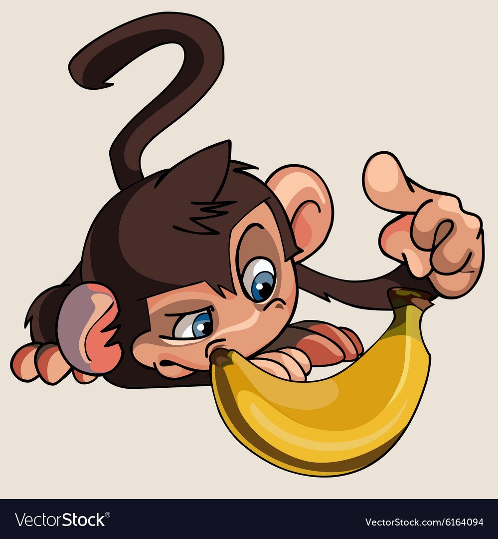 Обезьяна с бананом арт