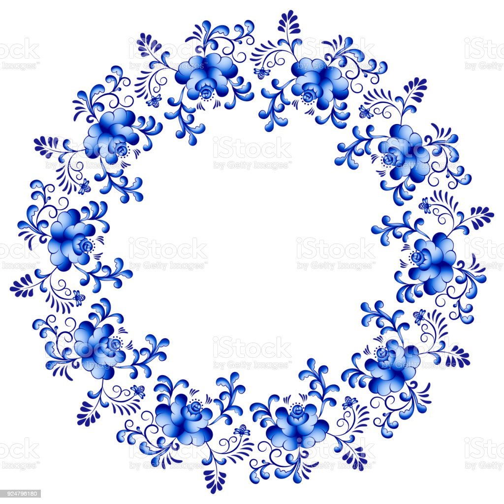 Орнаментная роспись Гжель