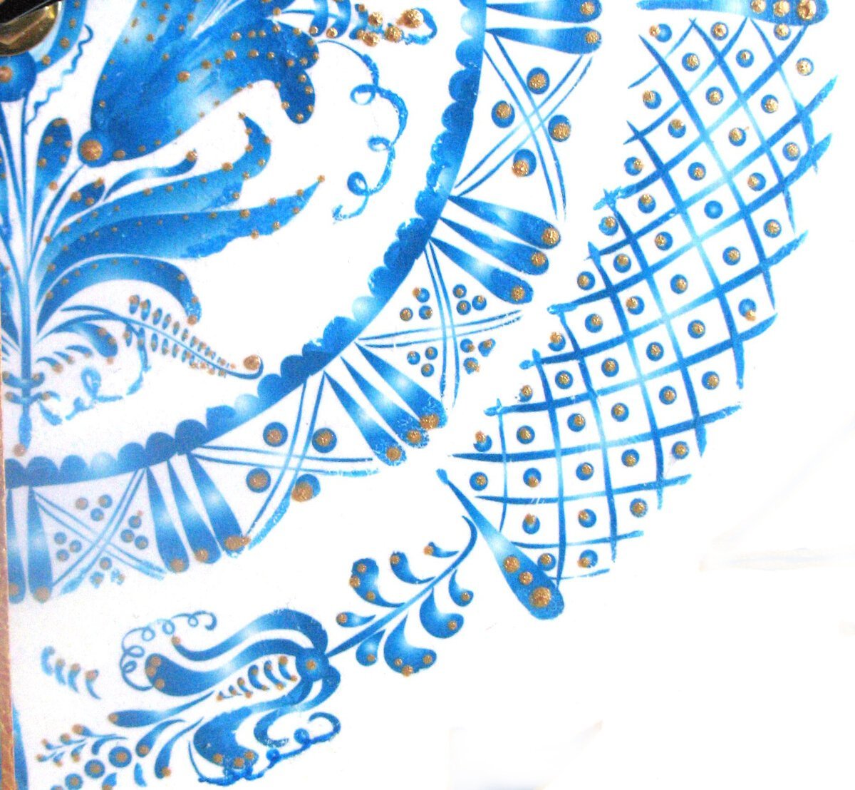 Classic Russian Gzhel vector ornament motif