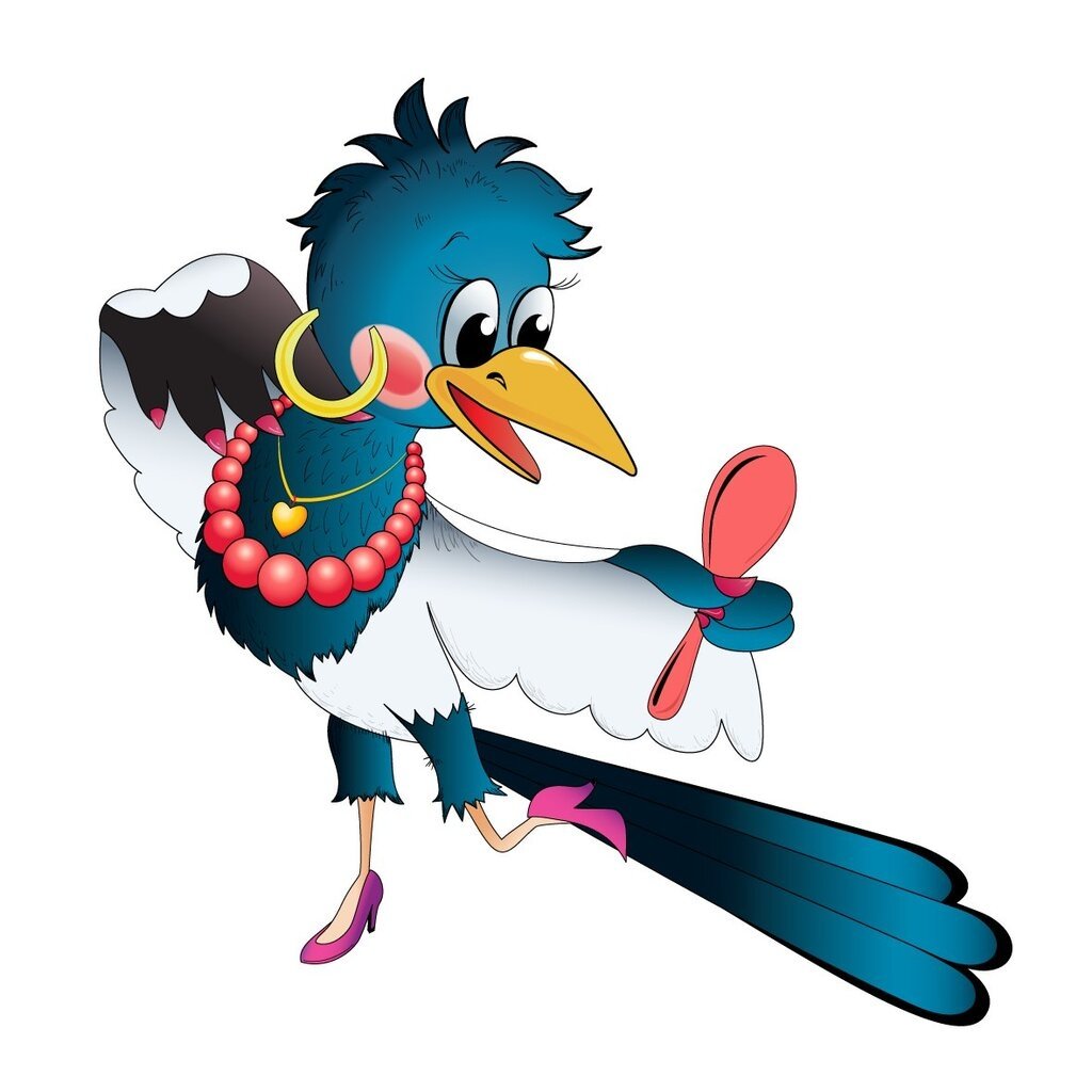 Сорока на белом фоне