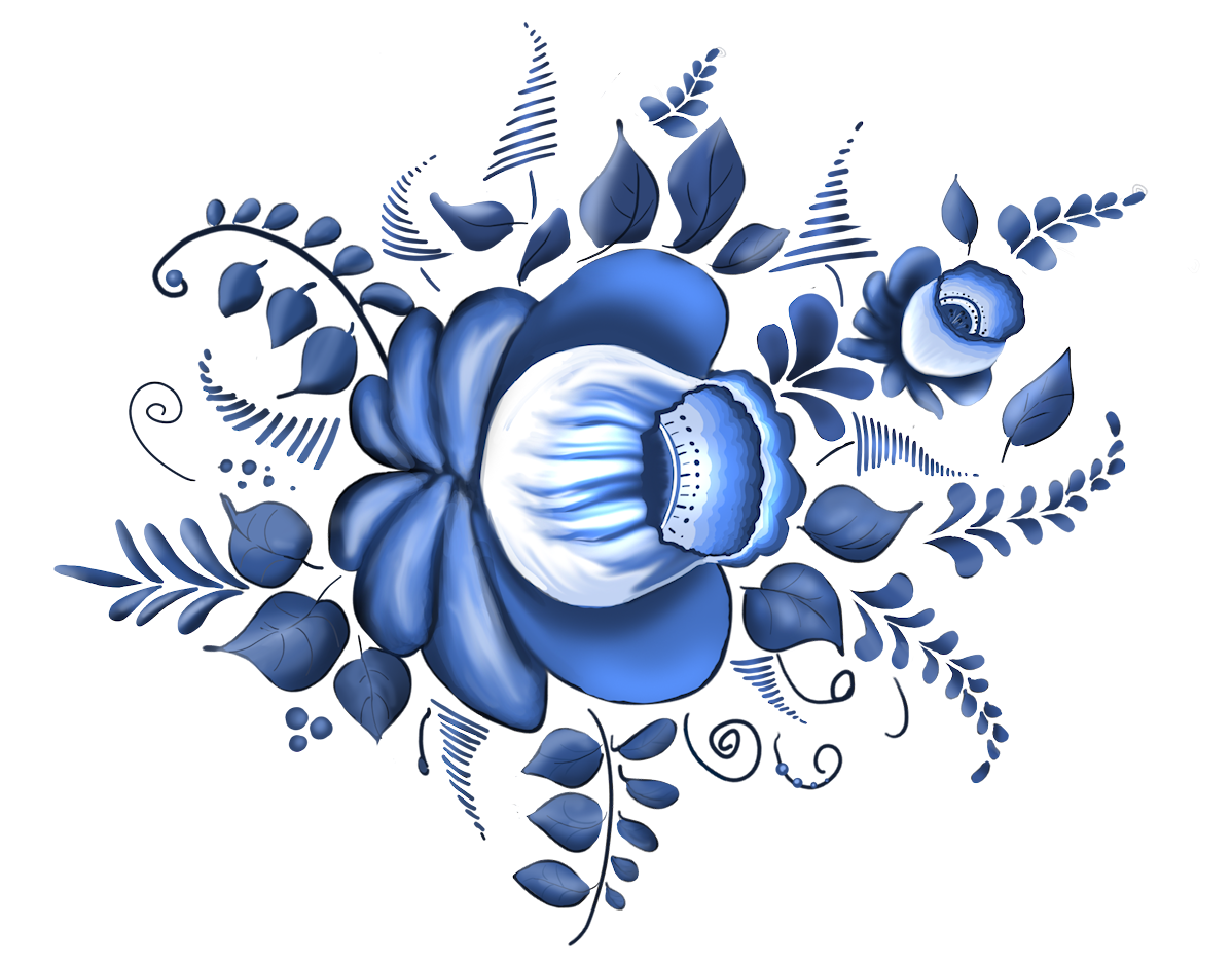 Гжель узор в полосе