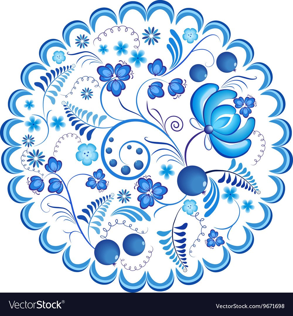 Гжель узоры вектор