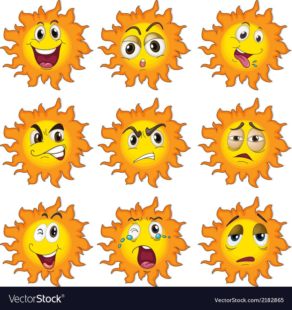Солнышко с разными эмоциями