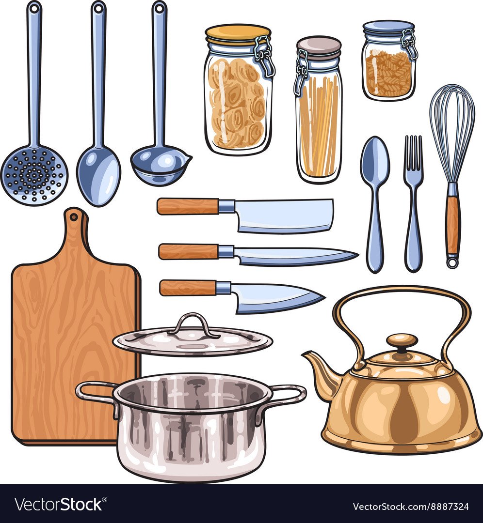 Рисование кухонные принадлежности