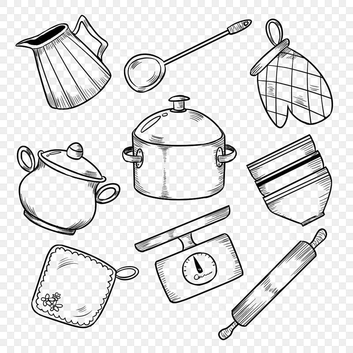 Кухонная утварь рисунок