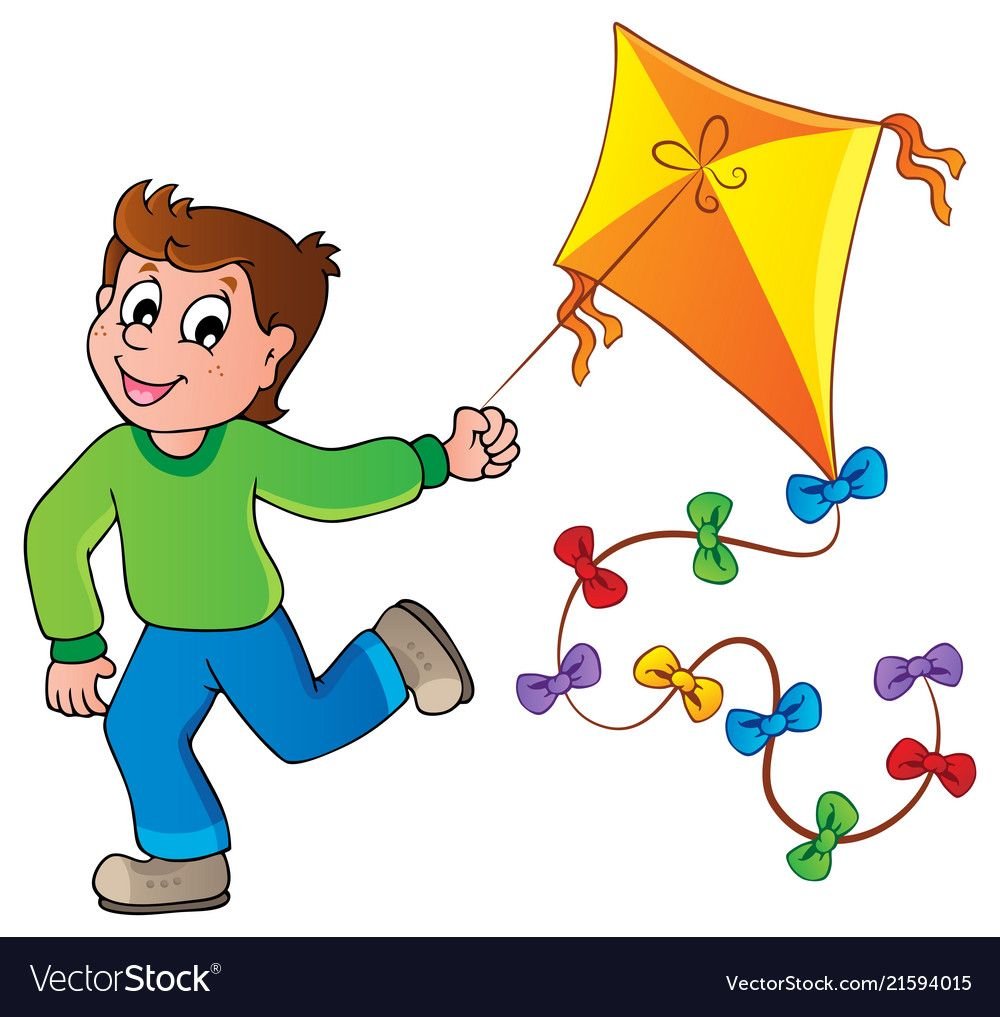 Дети запускают воздушного змея