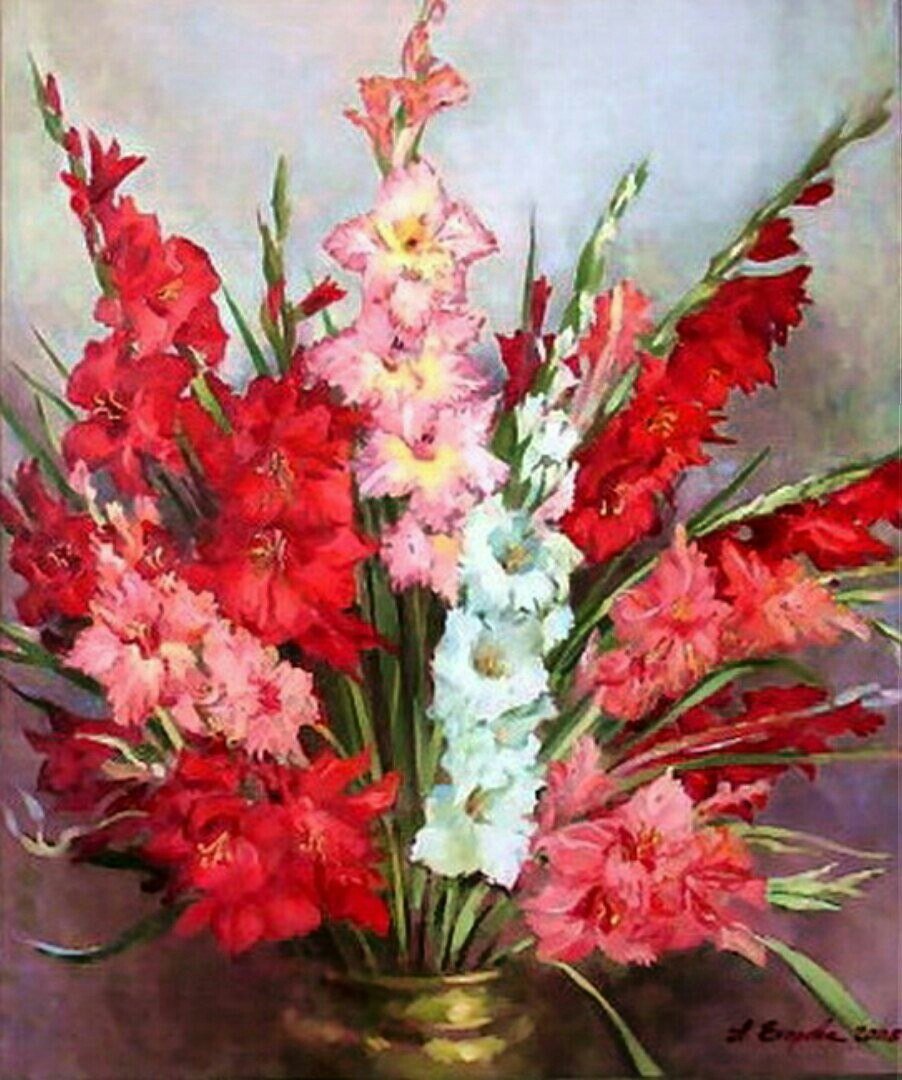 "Гладиолусы", Селенин Андрей, 150х75