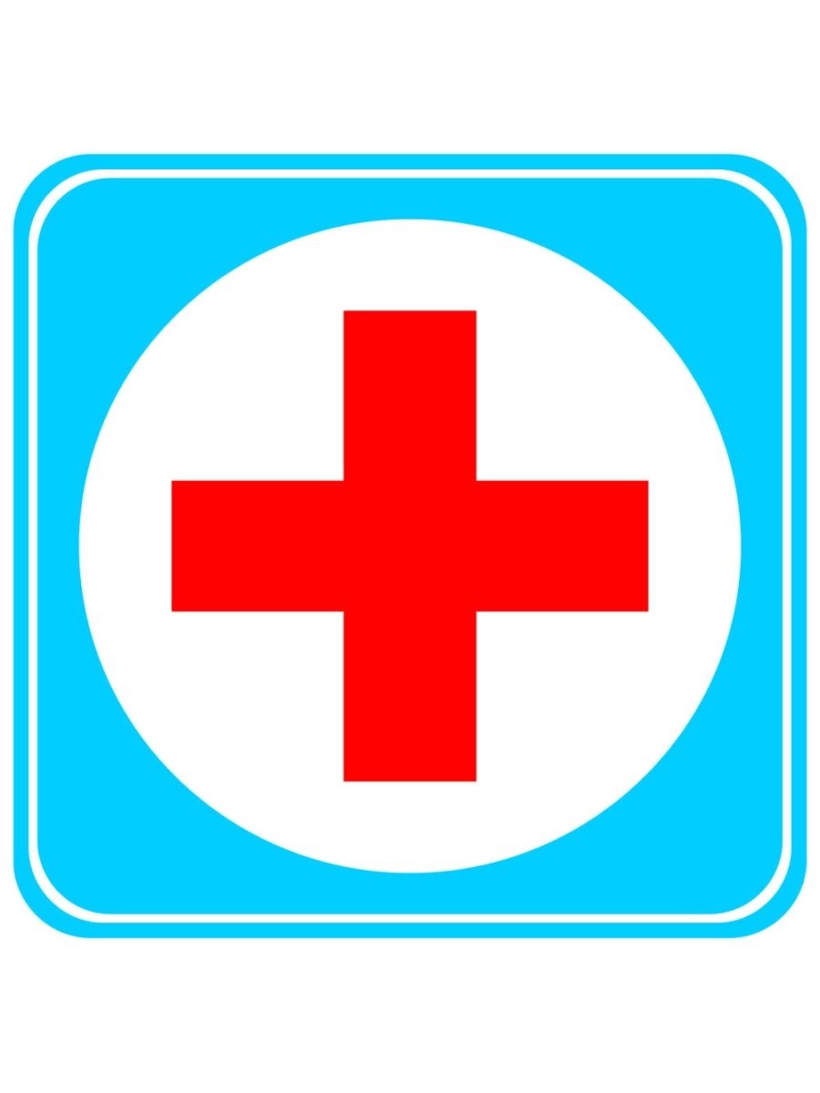 Наклейка-знак виниловая "медицинский крест" 14х14см большая autostickers
