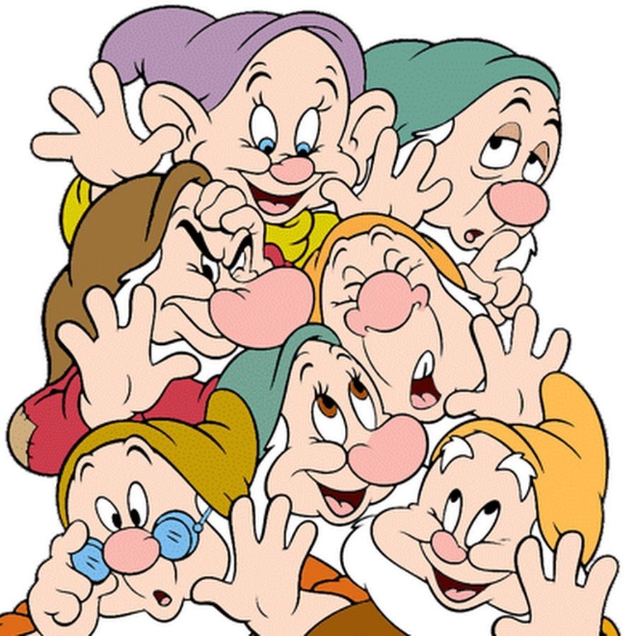 Семь гномов из Белоснежки вместе