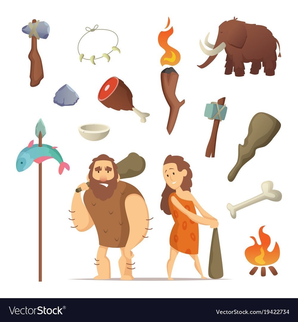 Пещерный человек вектор