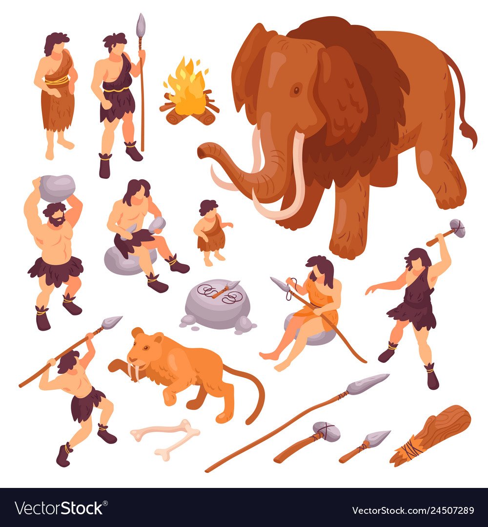 Первобытные люди вектор