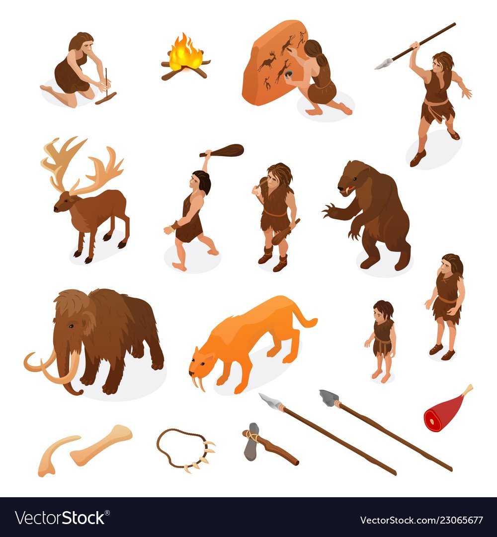 Первобытные люди вектор