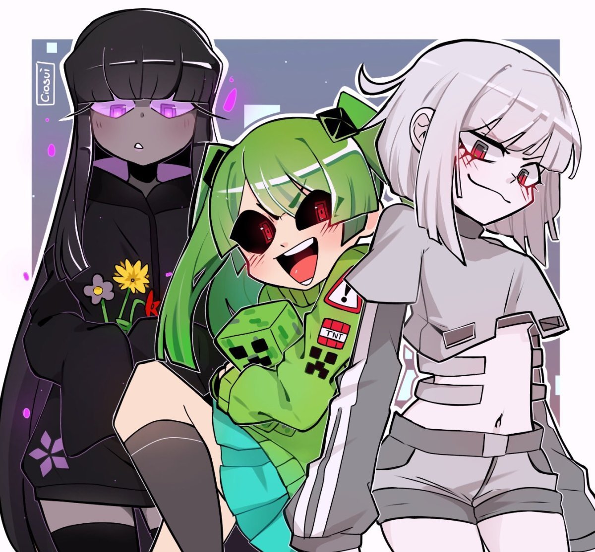 Девушка в костюме КРИПЕРА