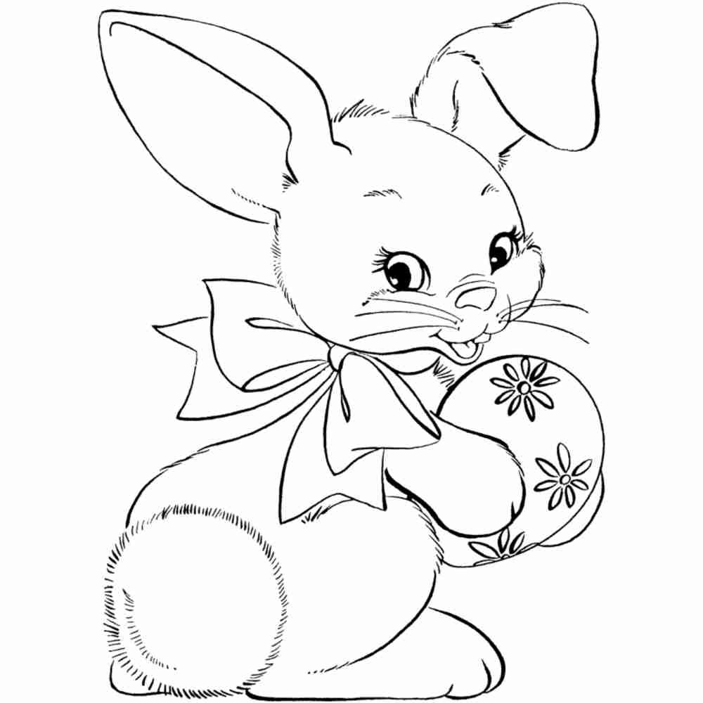 Раскраска кролик с морковкой