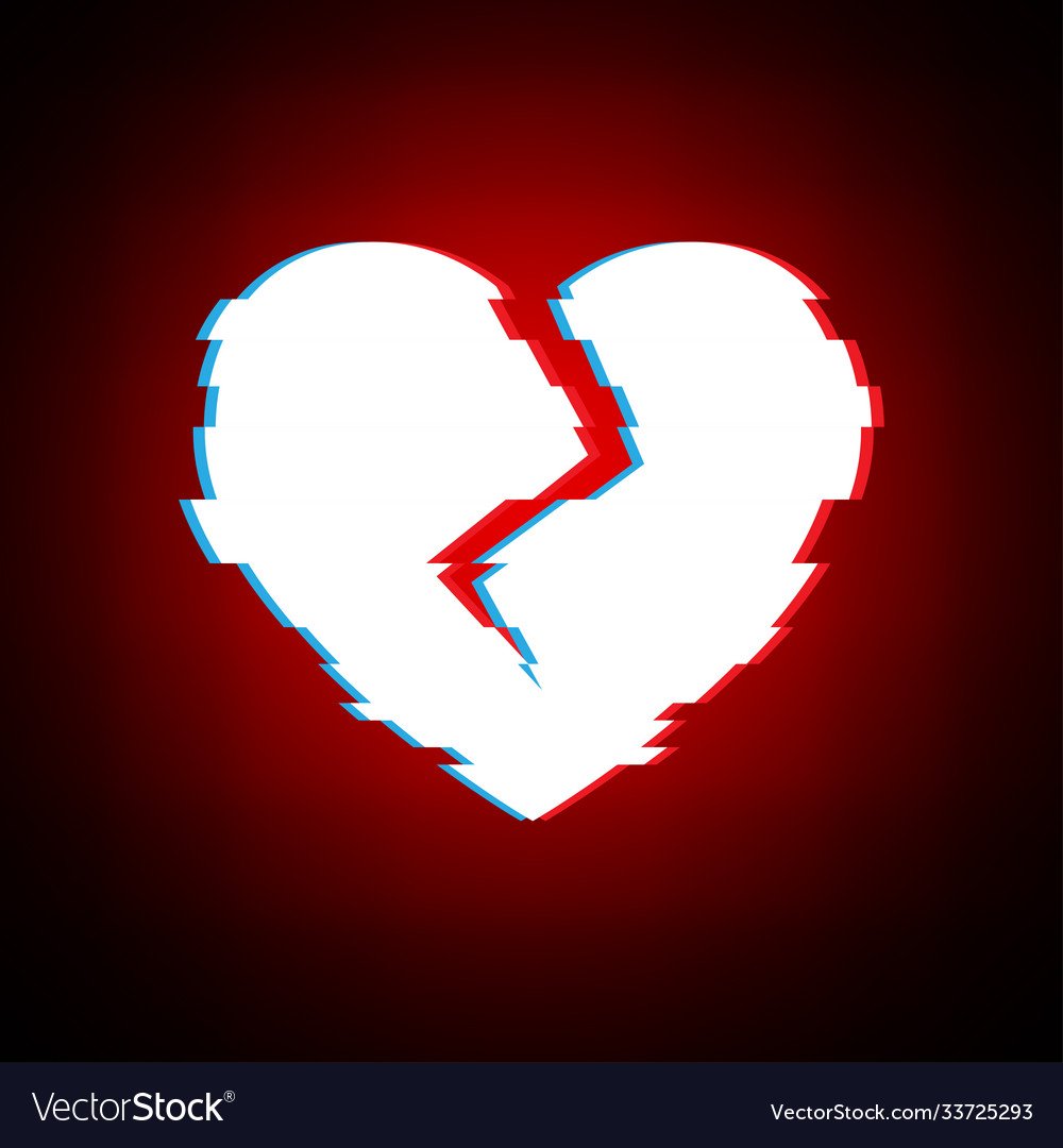 Разбитое сердце на черном фоне на аву