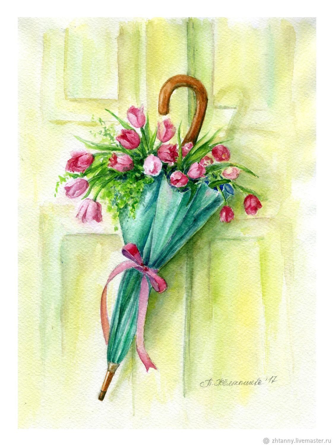 Советские открытки с тюльпанами