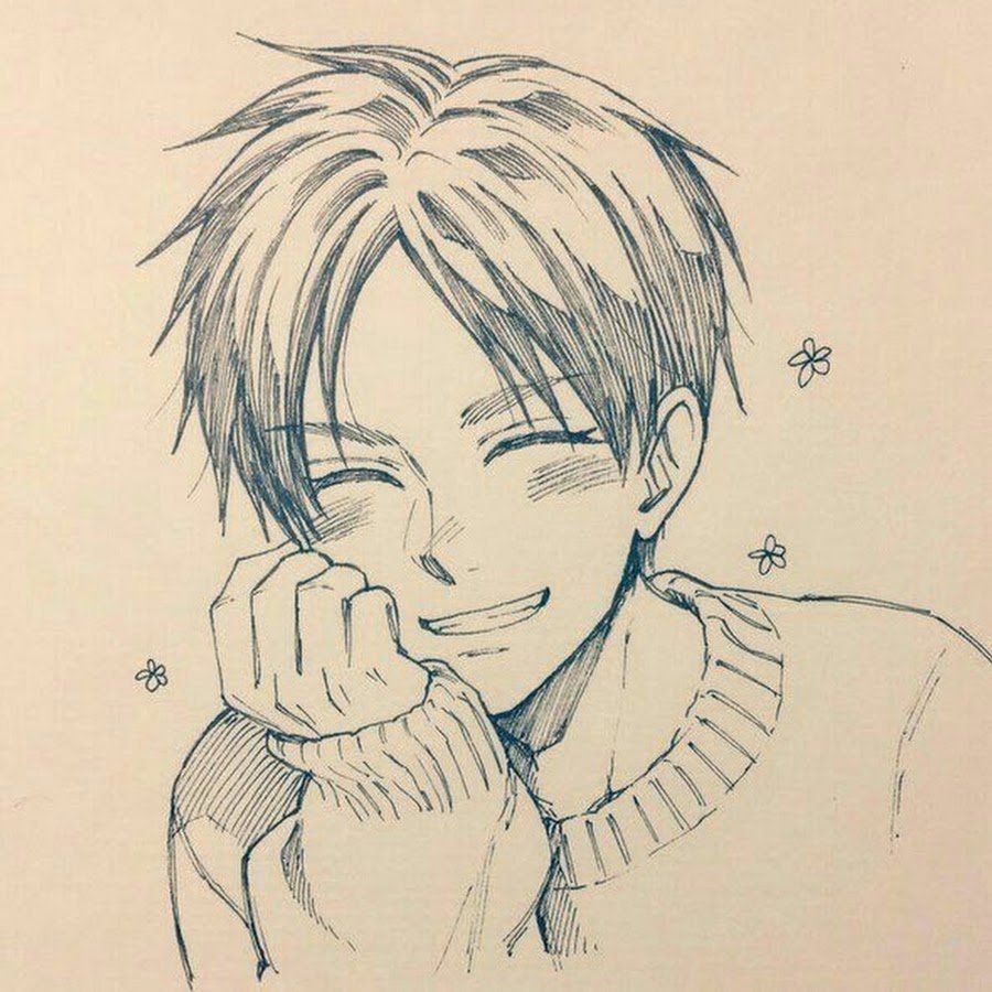 Аниме мальчики карандашом