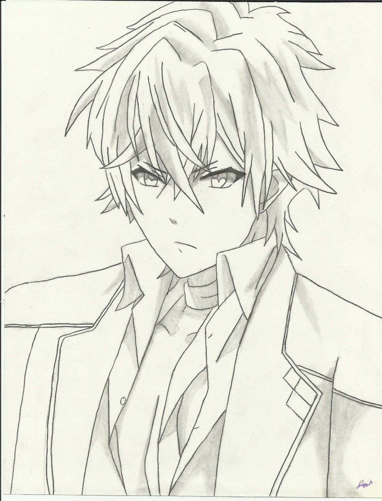 Аниме мальчики карандашом