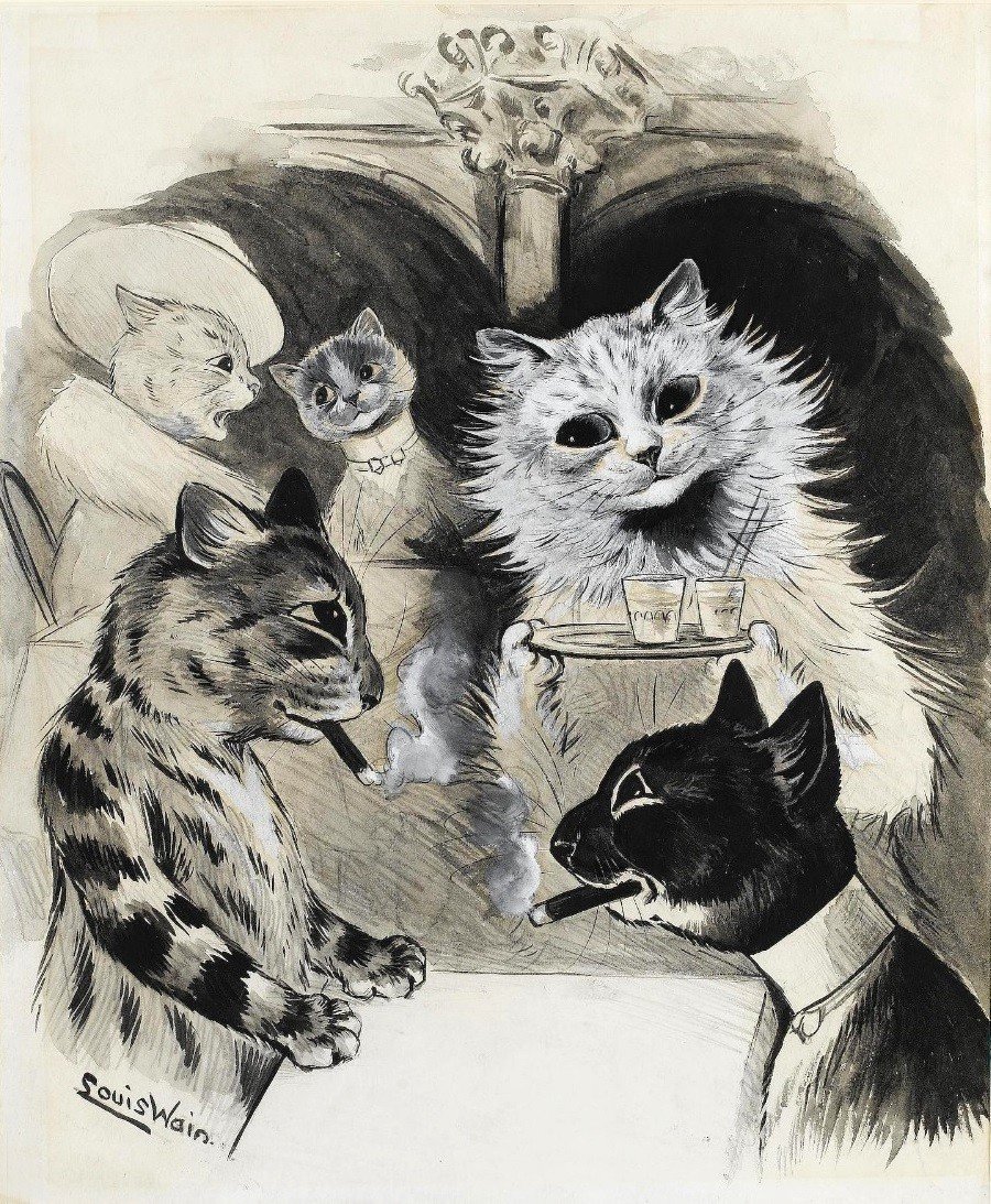 Луис Уильям Уэйн произведения кот в каске