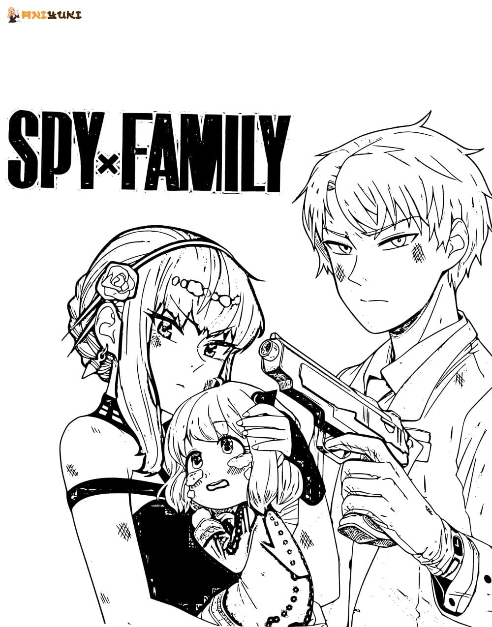 Раскраска аниме семья шпиона
