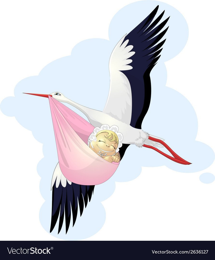 Аист с девочкой