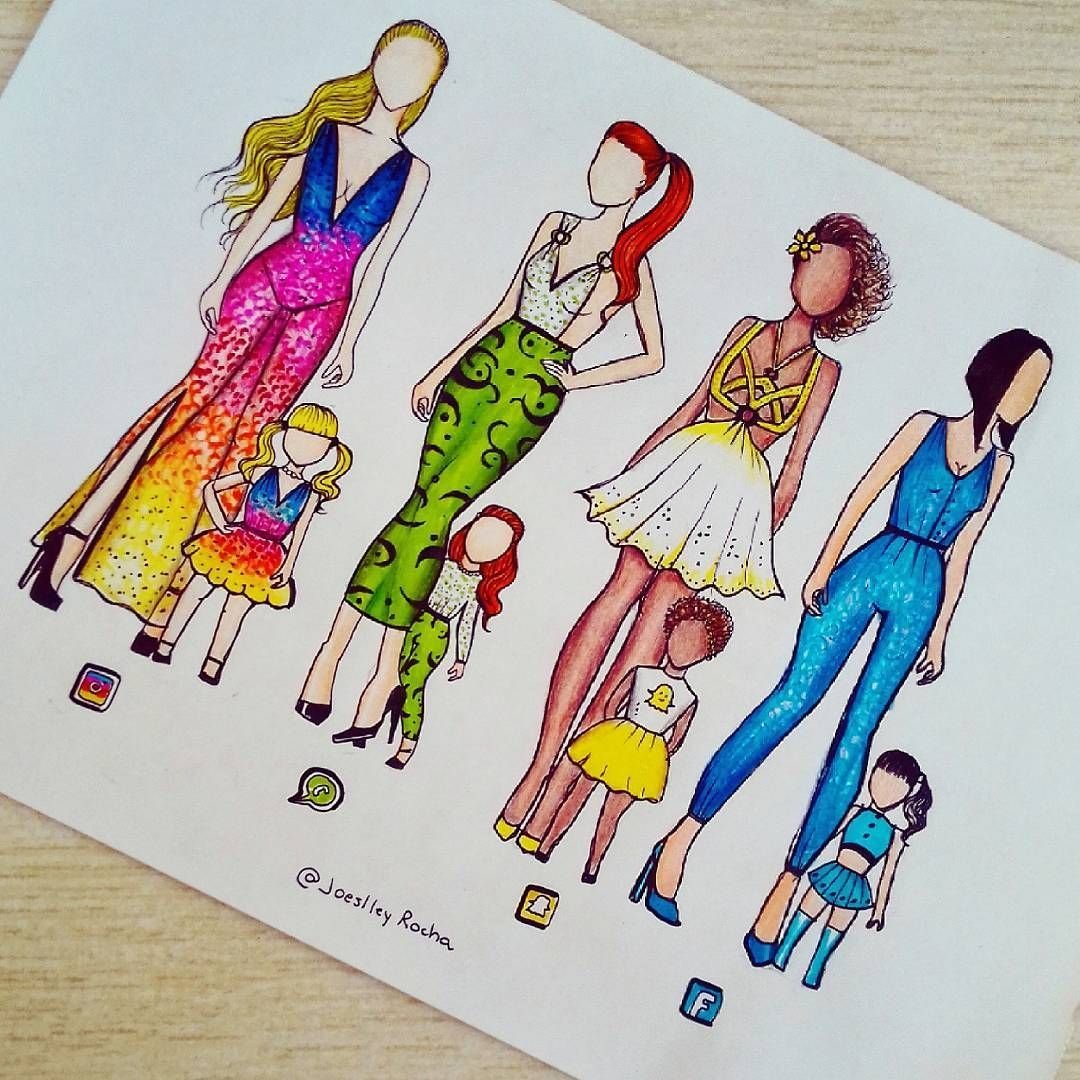 Рисунки девочек в стиле приложений