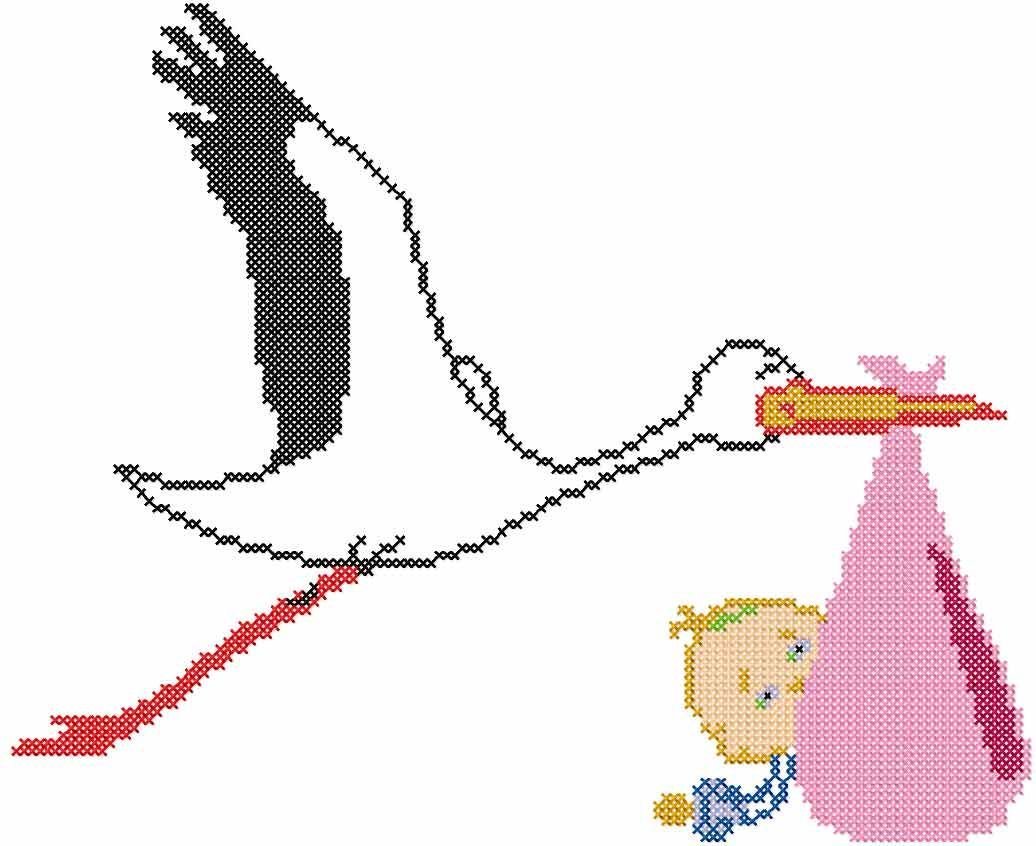 Винтажная открытка с новорожденным