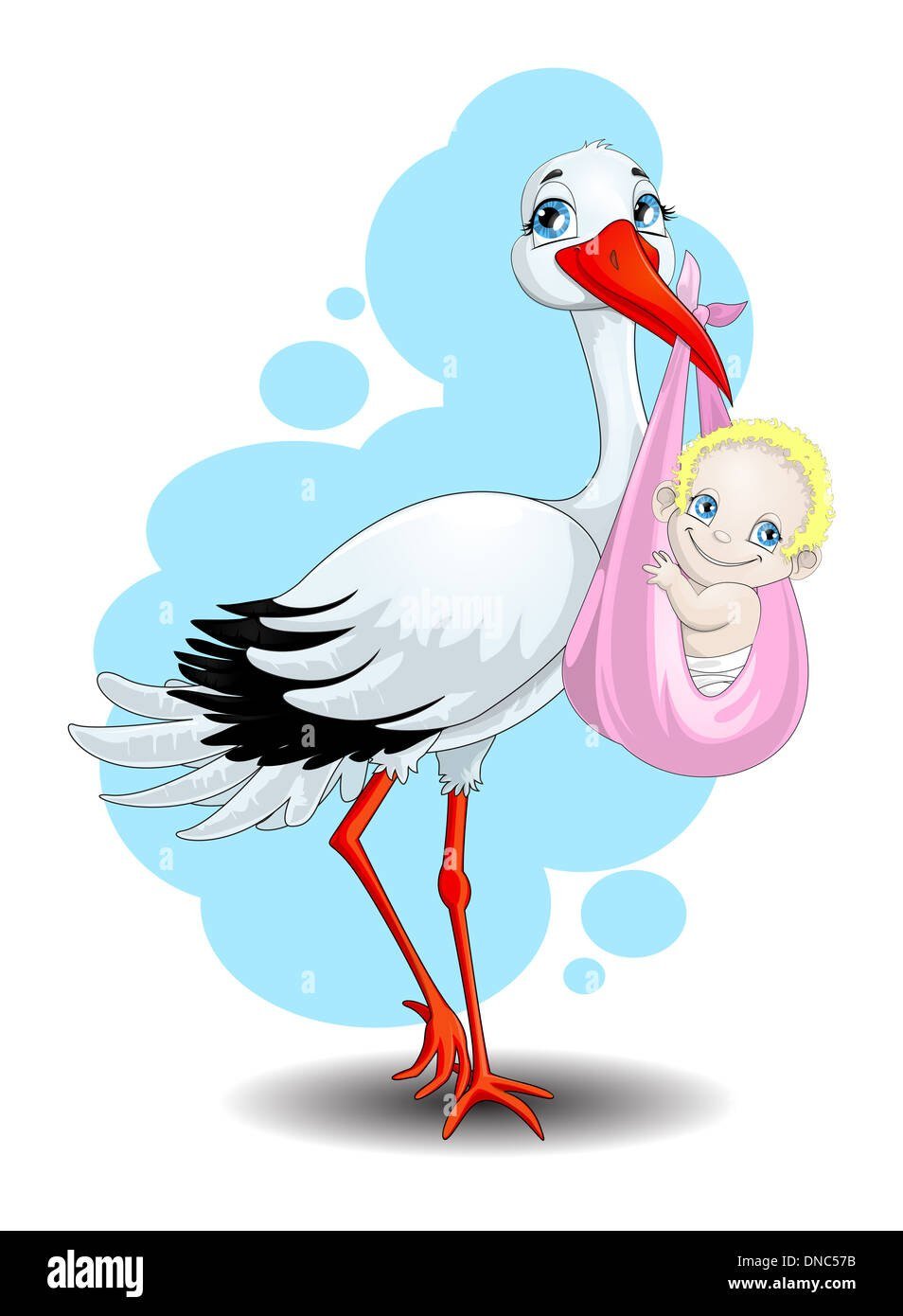 Аист с малышом