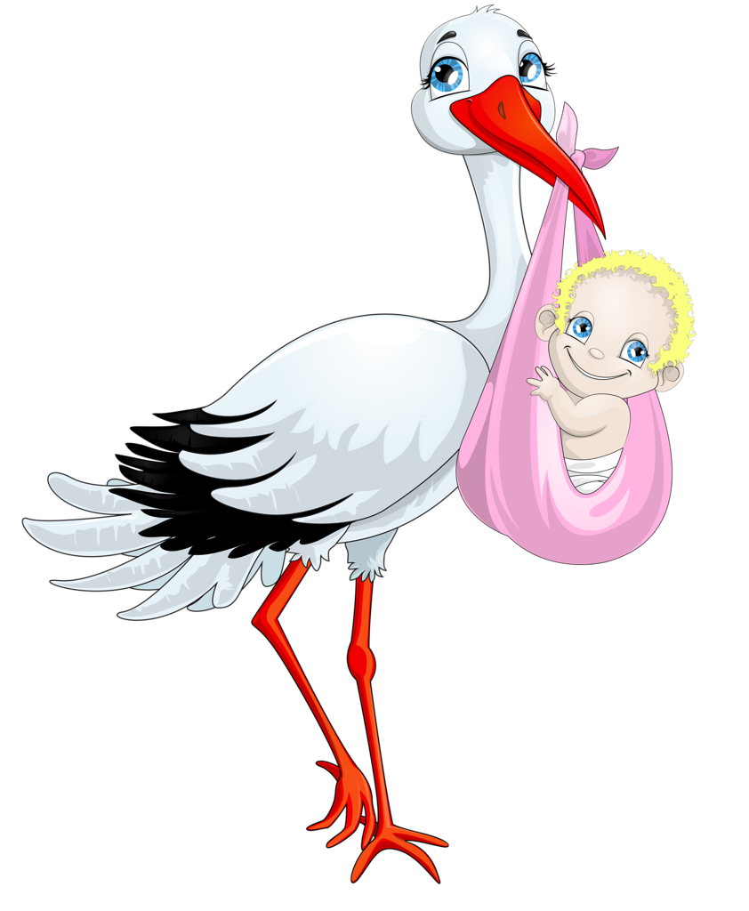 Аист с младенцем