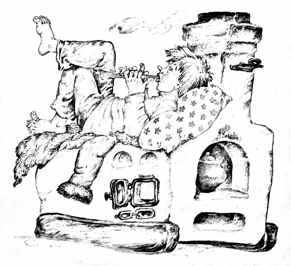 Емеля на печи сказка