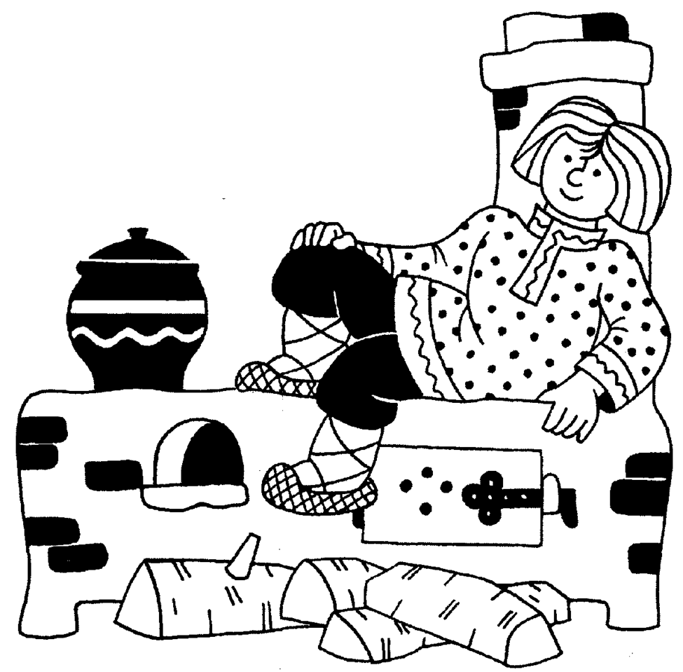 Русская печка раскраска