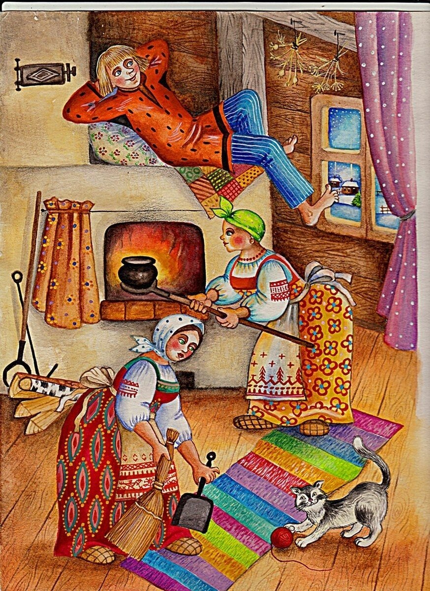 Поделка русская печь