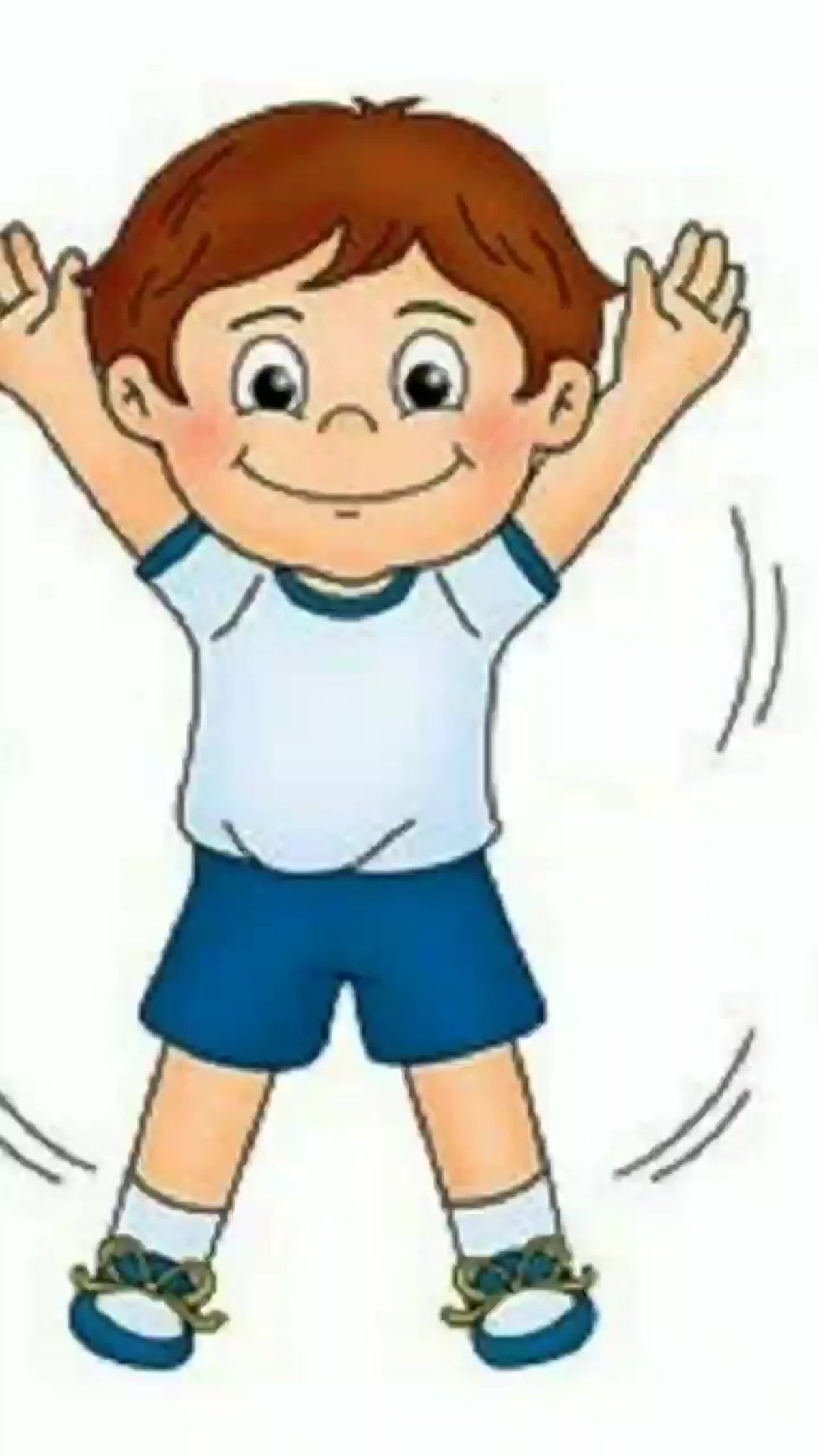 Мальчик делает зарядку