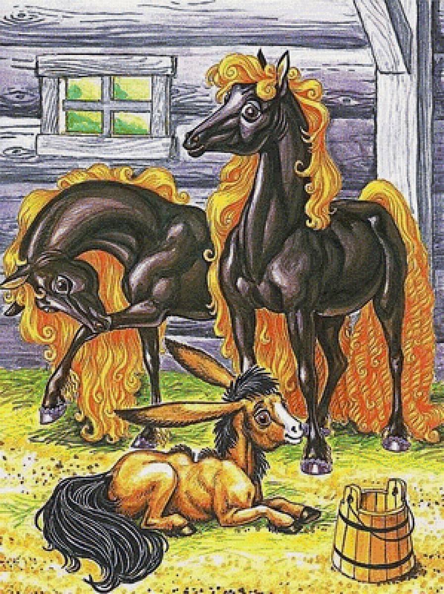 Конек горбунок кони златогривые