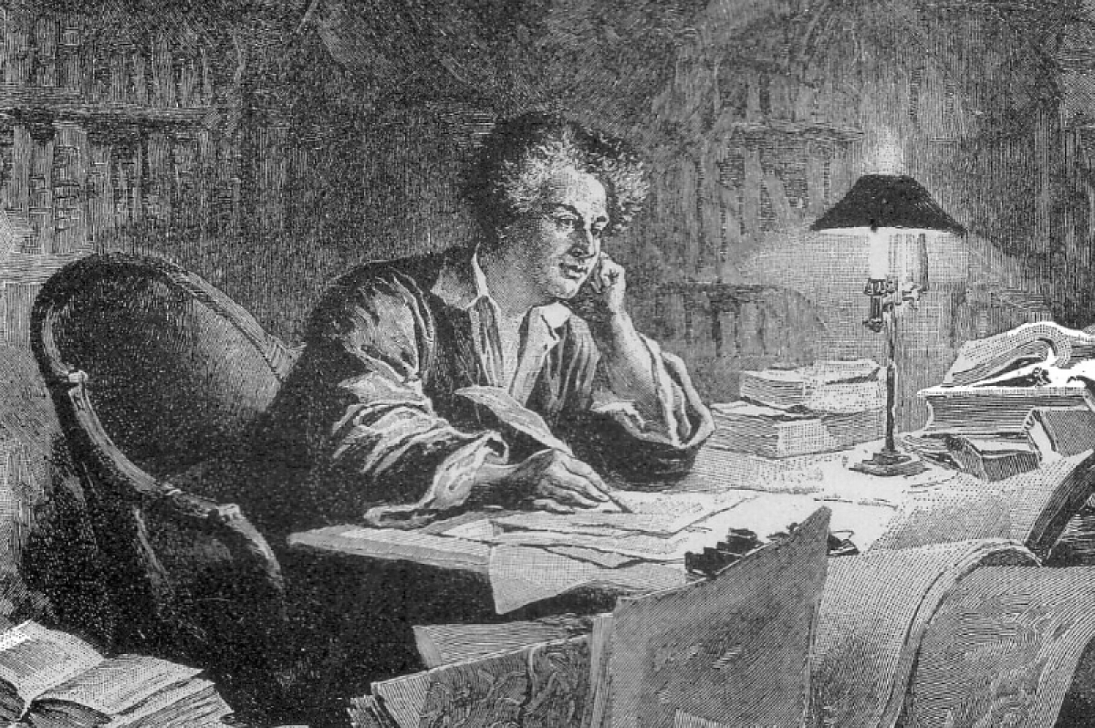 Александр Дюма за столом