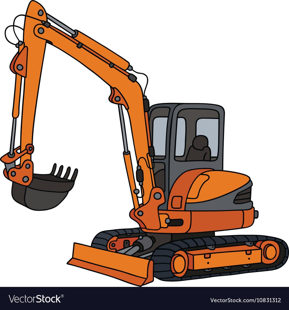 Экскаватор гусеничный вектор