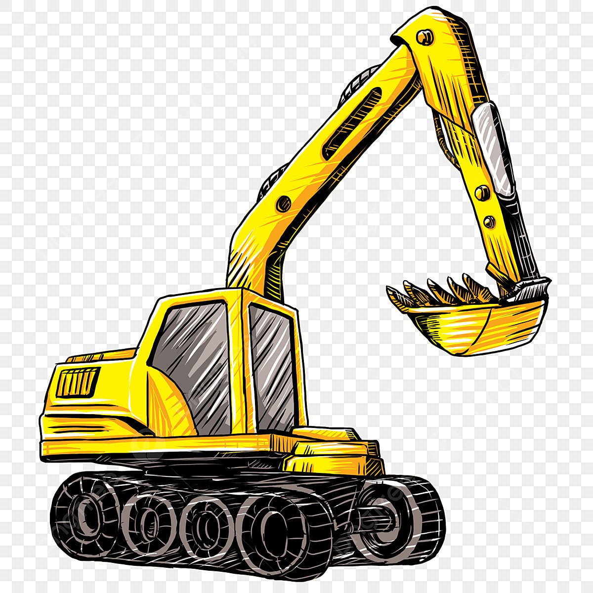 Экскаватор векторный клипарт