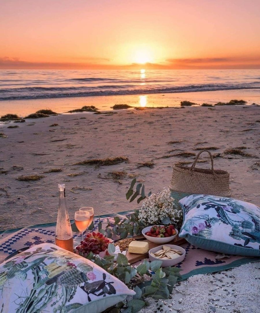 Романтический пикник на берегу моря