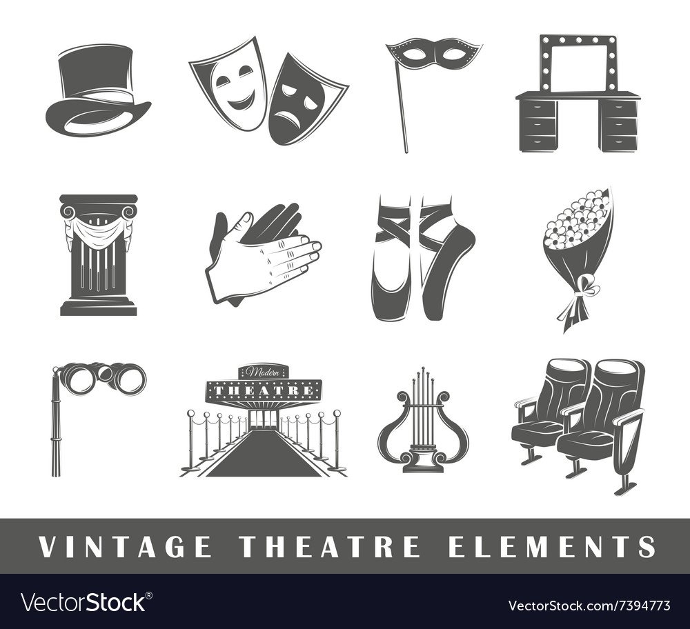 Театральные элементы вектор