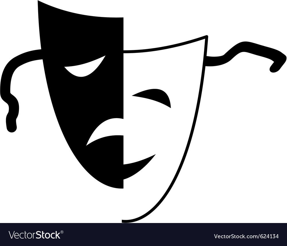 Театральные маски черно белые