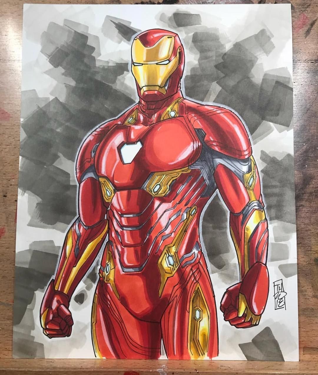 Железный человек рисунок
