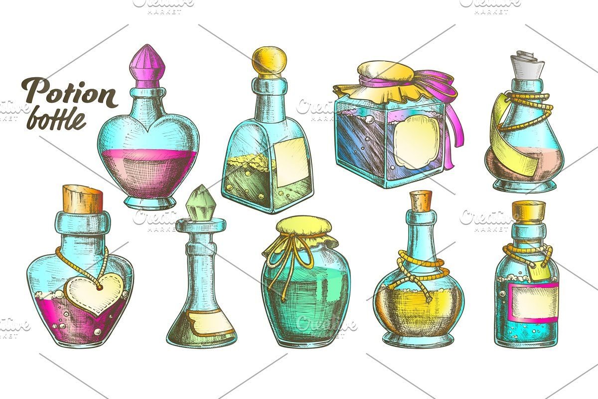 Наклейки на бутылочки с зельем