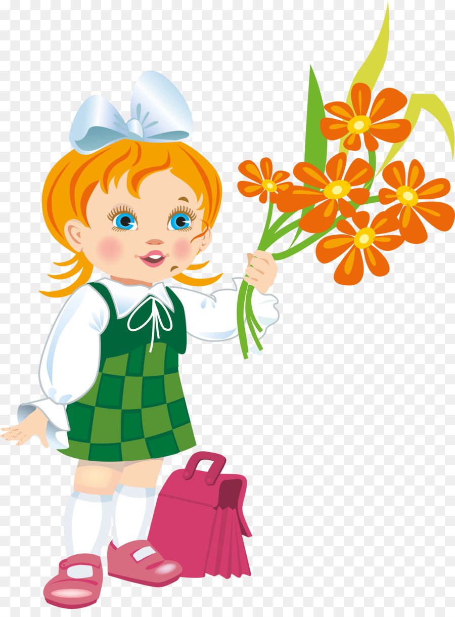 Первоклассник на прозрачном фоне