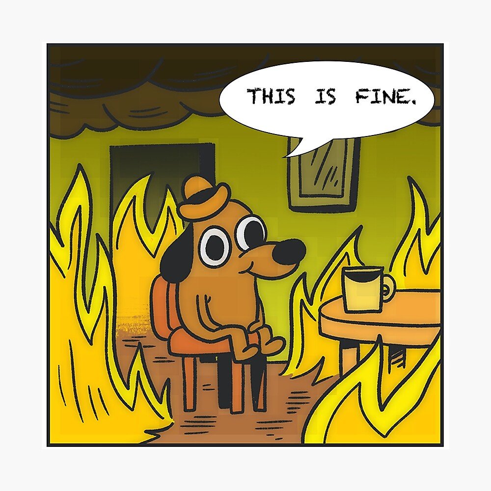 Собачка в горящей комнате