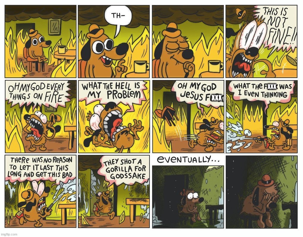 Пес в горящем доме