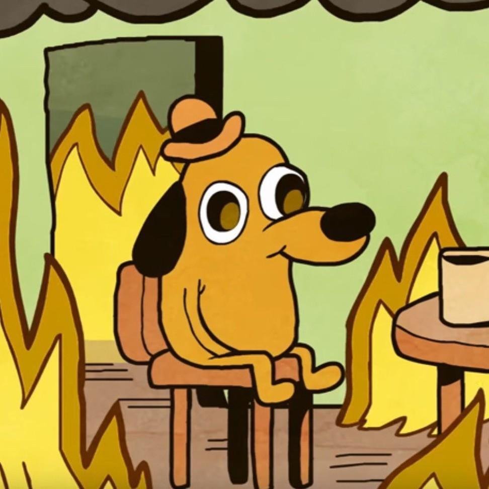 Собака в горящем доме