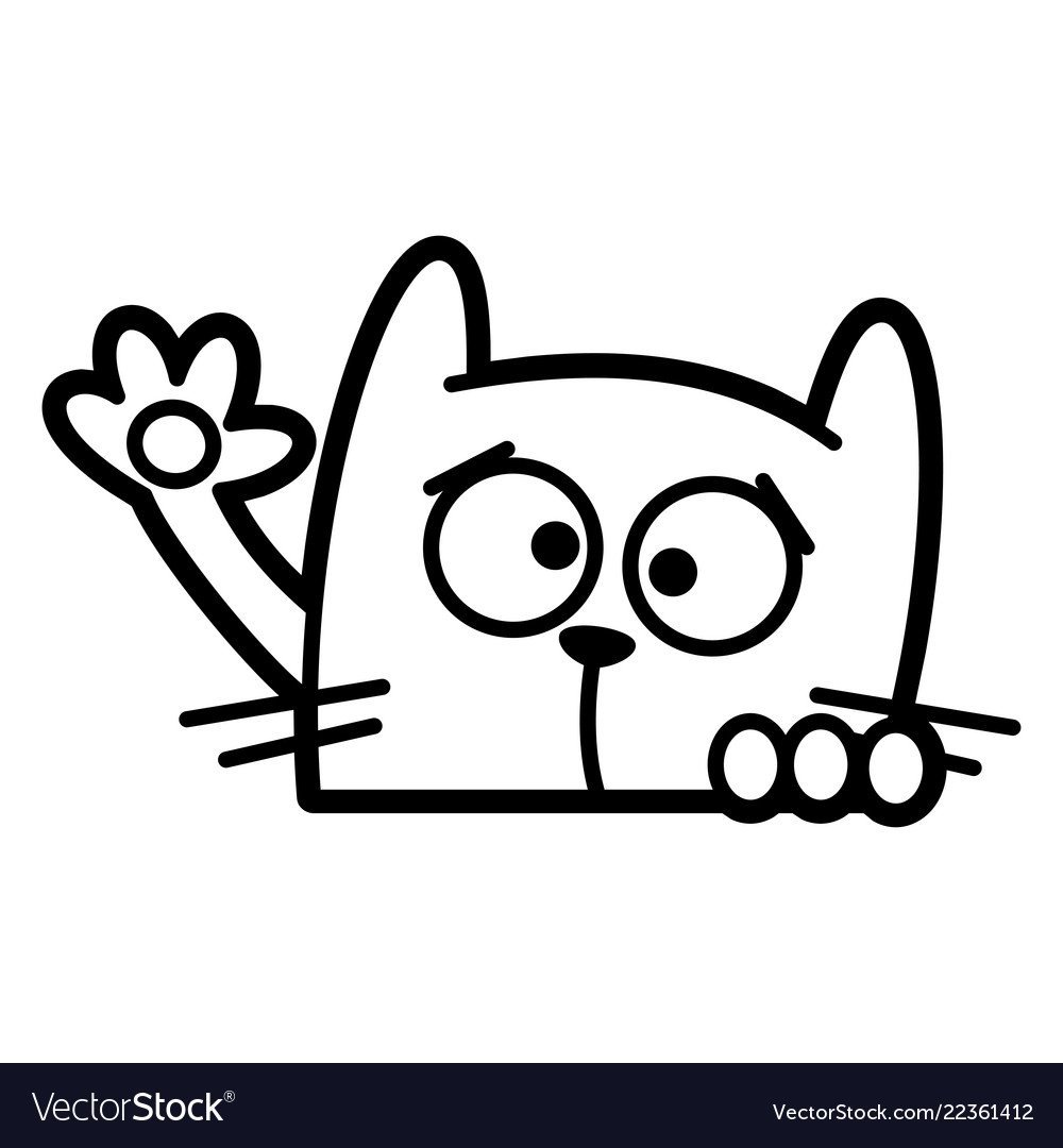 Белый Картун Кэт раскраска