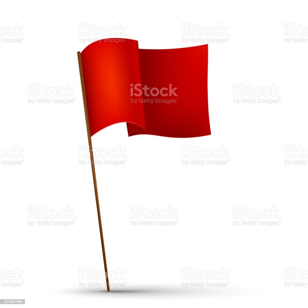 Красный флажок на белом фоне