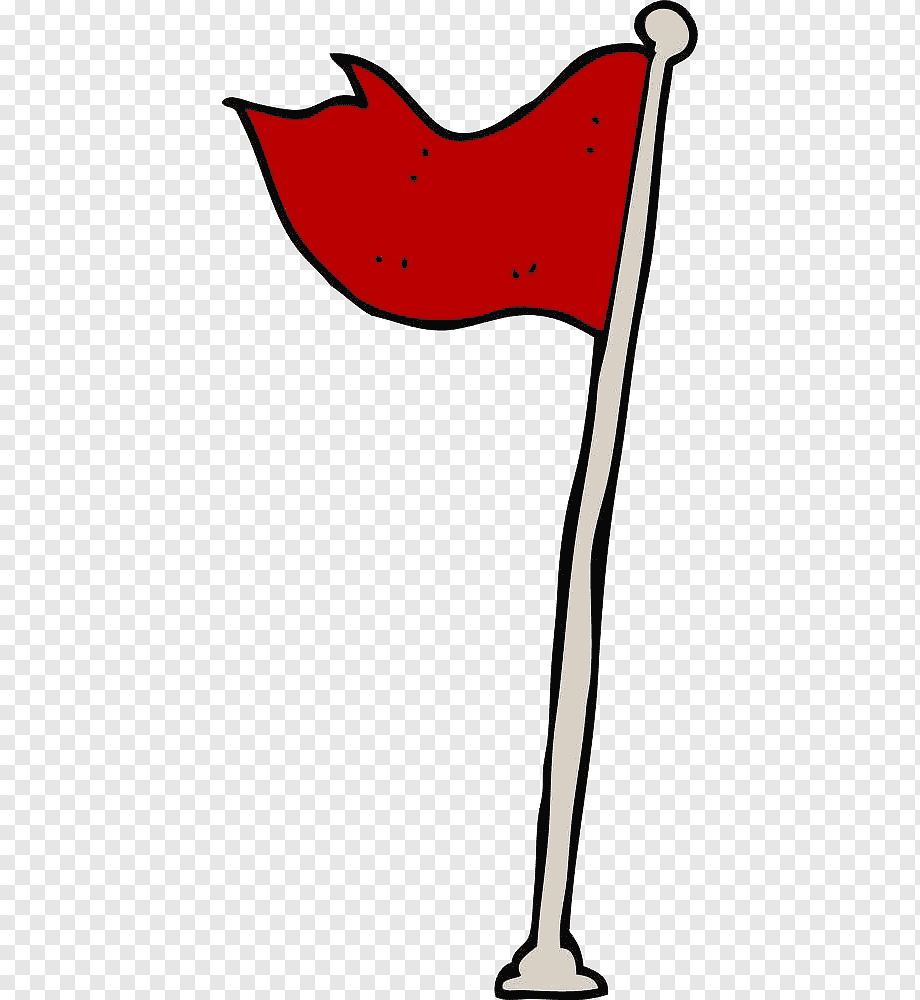 Красный флажок мультяшный