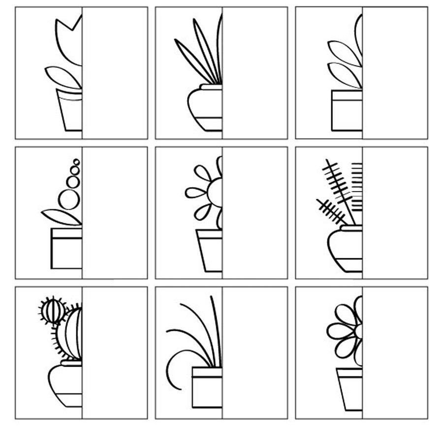 Дорисуй половинку игра для дошкольников